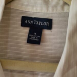 Ann Taylor Cream Pinstripe Blouse